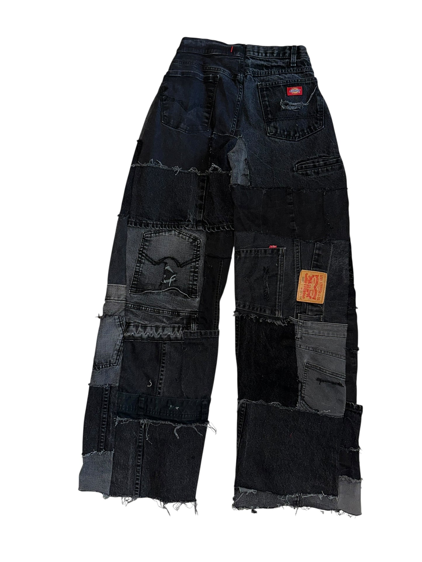 BLACK PATCHWORK JEANS