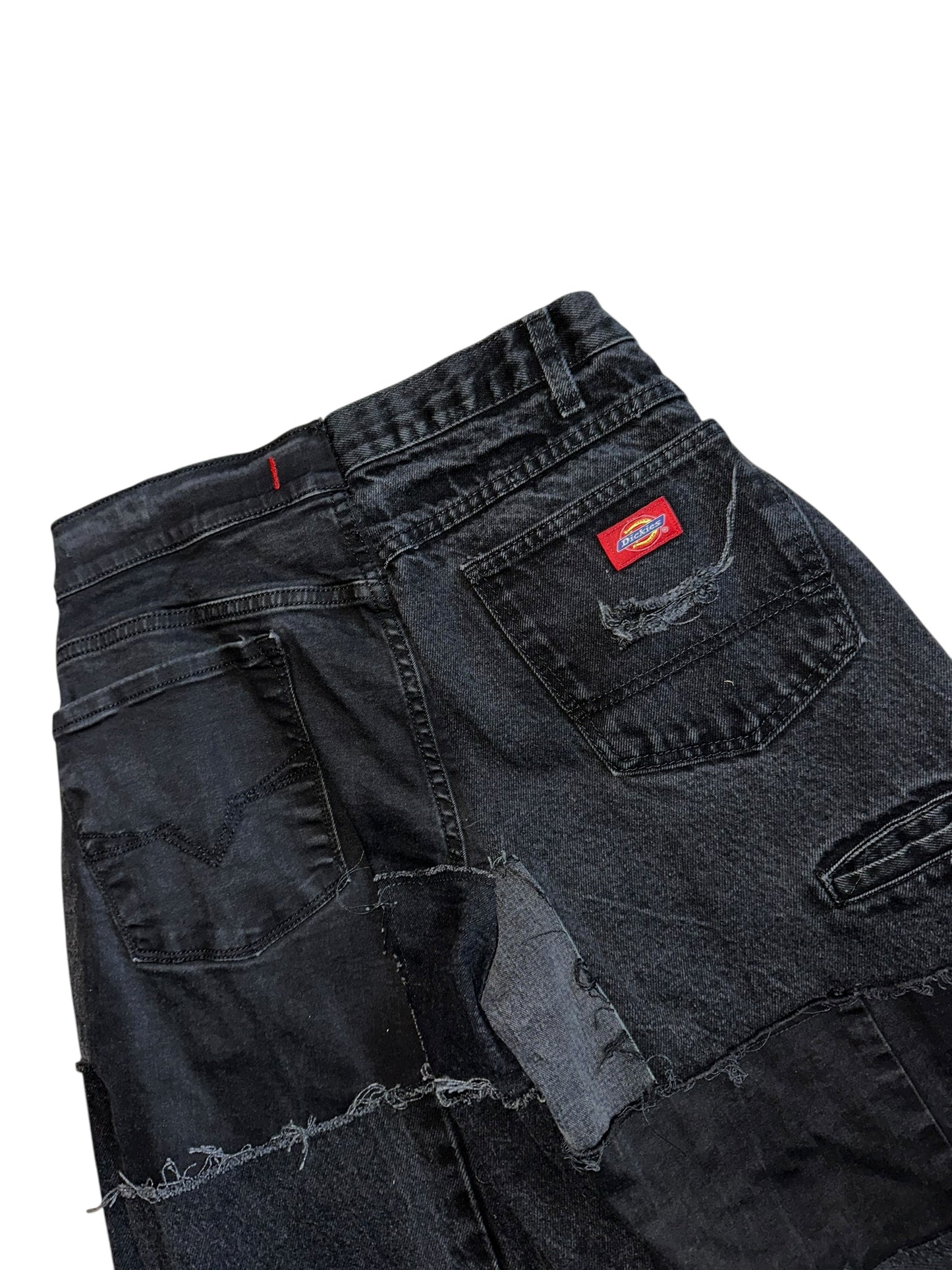 BLACK PATCHWORK JEANS
