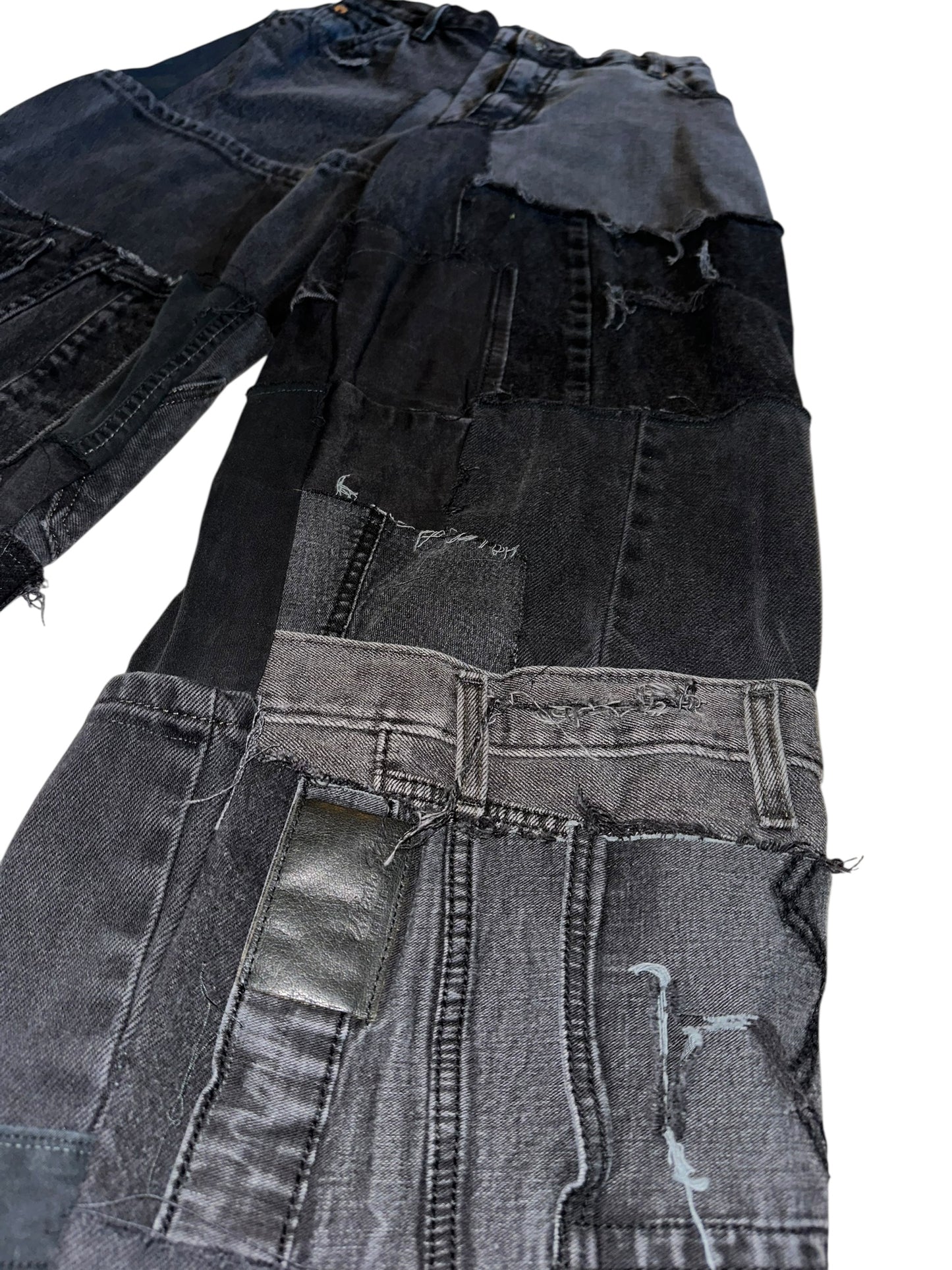 BLACK PATCHWORK JEANS