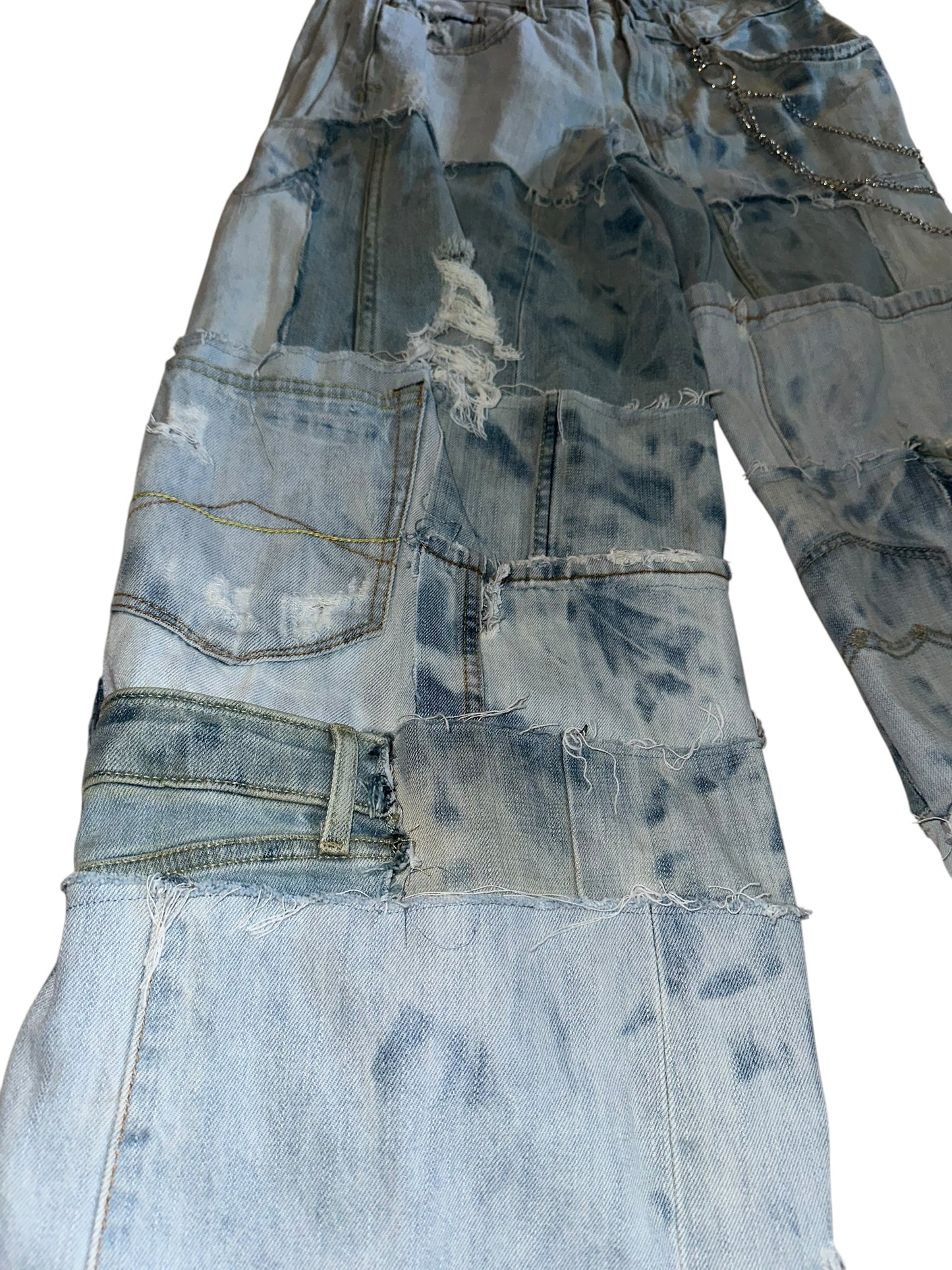 BLEACHED PATCHWORK JEANS