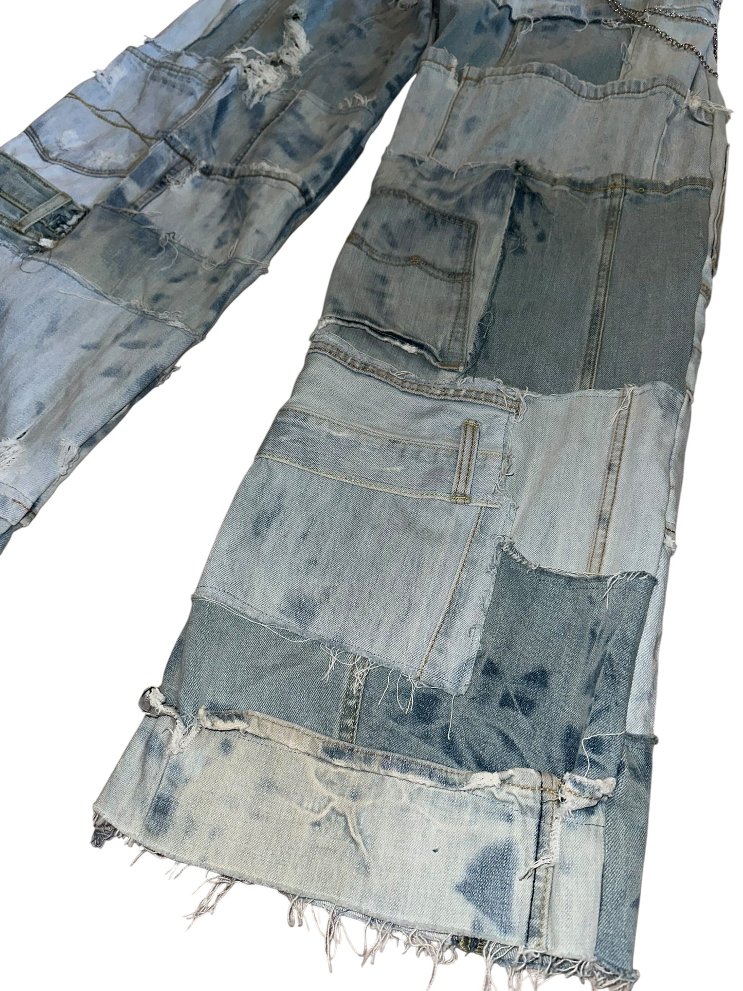 BLEACHED PATCHWORK JEANS