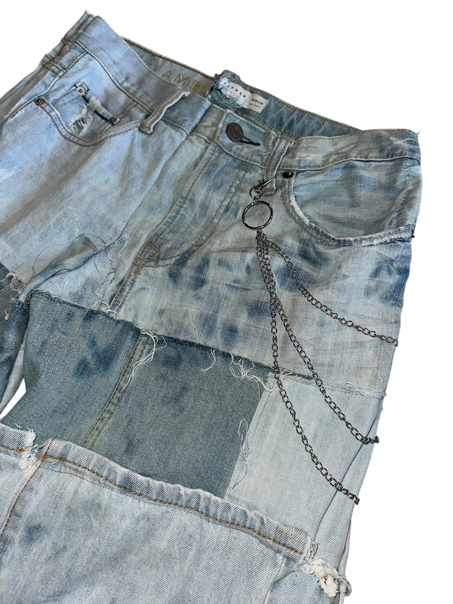 BLEACHED PATCHWORK JEANS