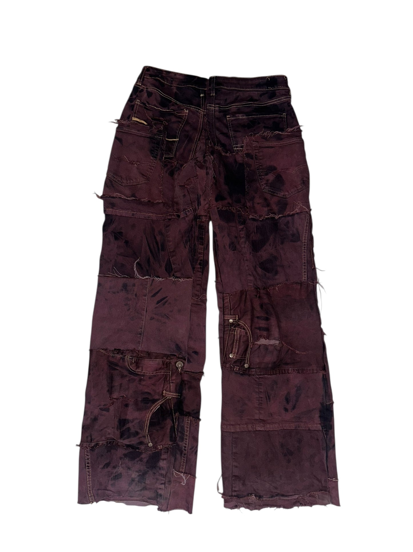 WINE PATCHWORK JEANS