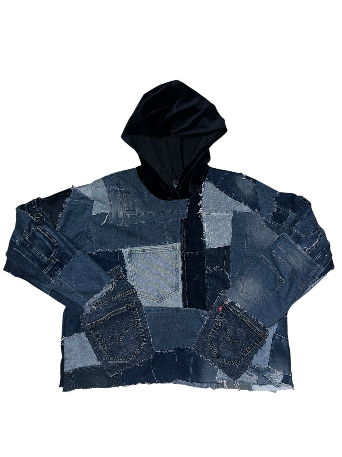 PATCHWORK/VELVET HOODIE
