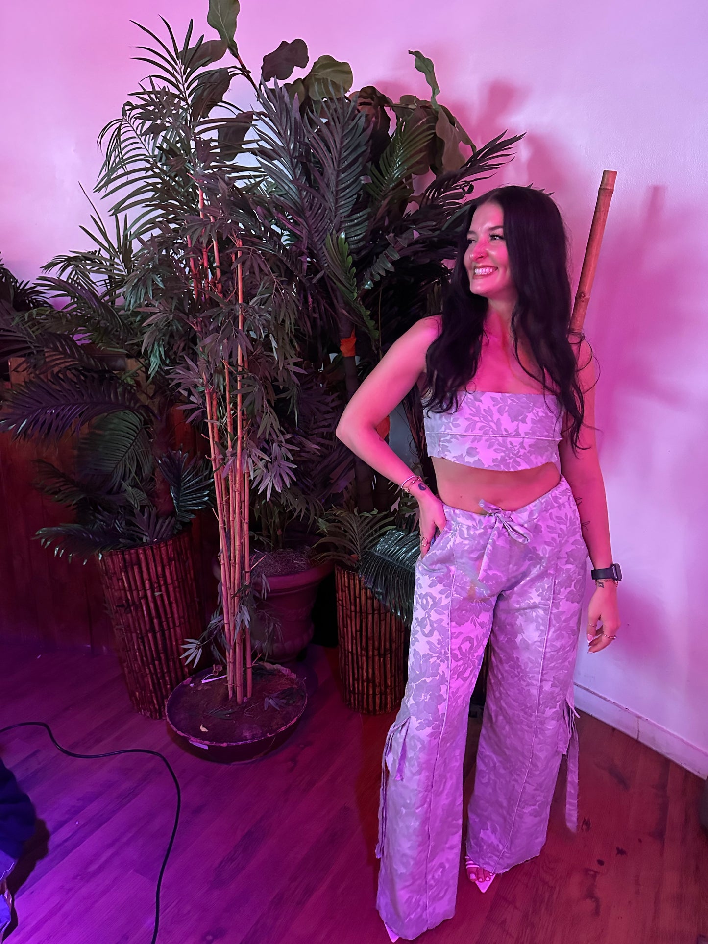 FLORAL CURTAIN CARGOS