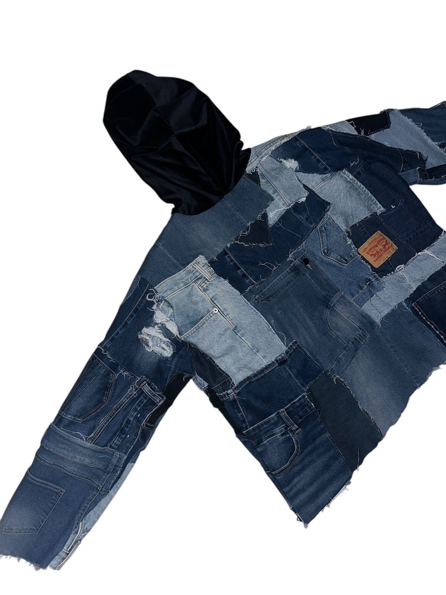 PATCHWORK/VELVET HOODIE
