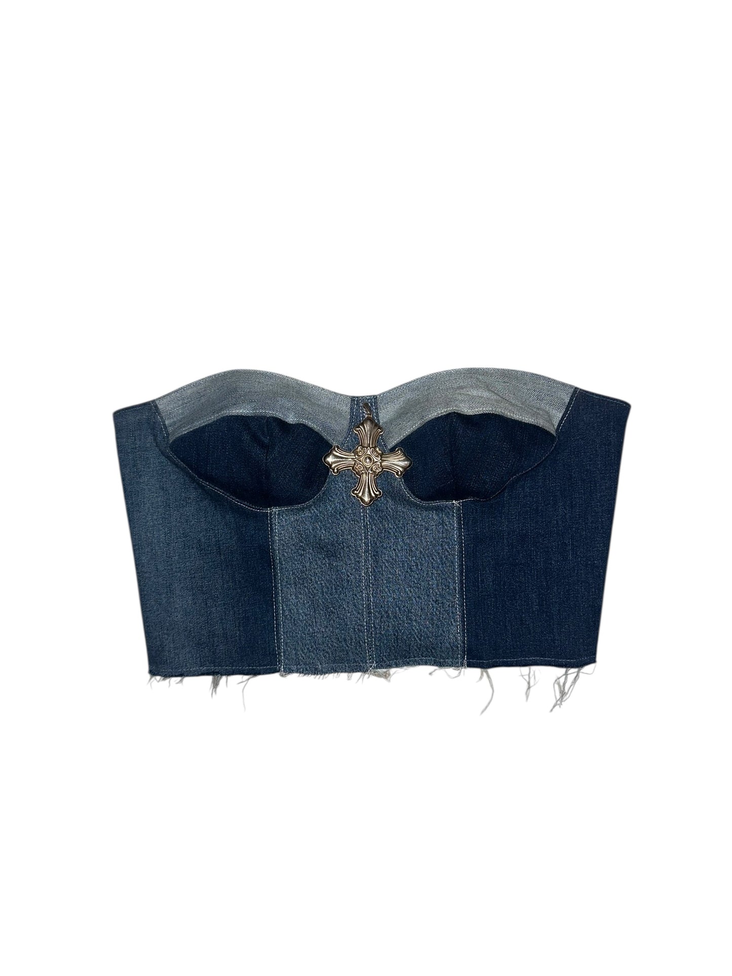 DENIM CROSS CORSET