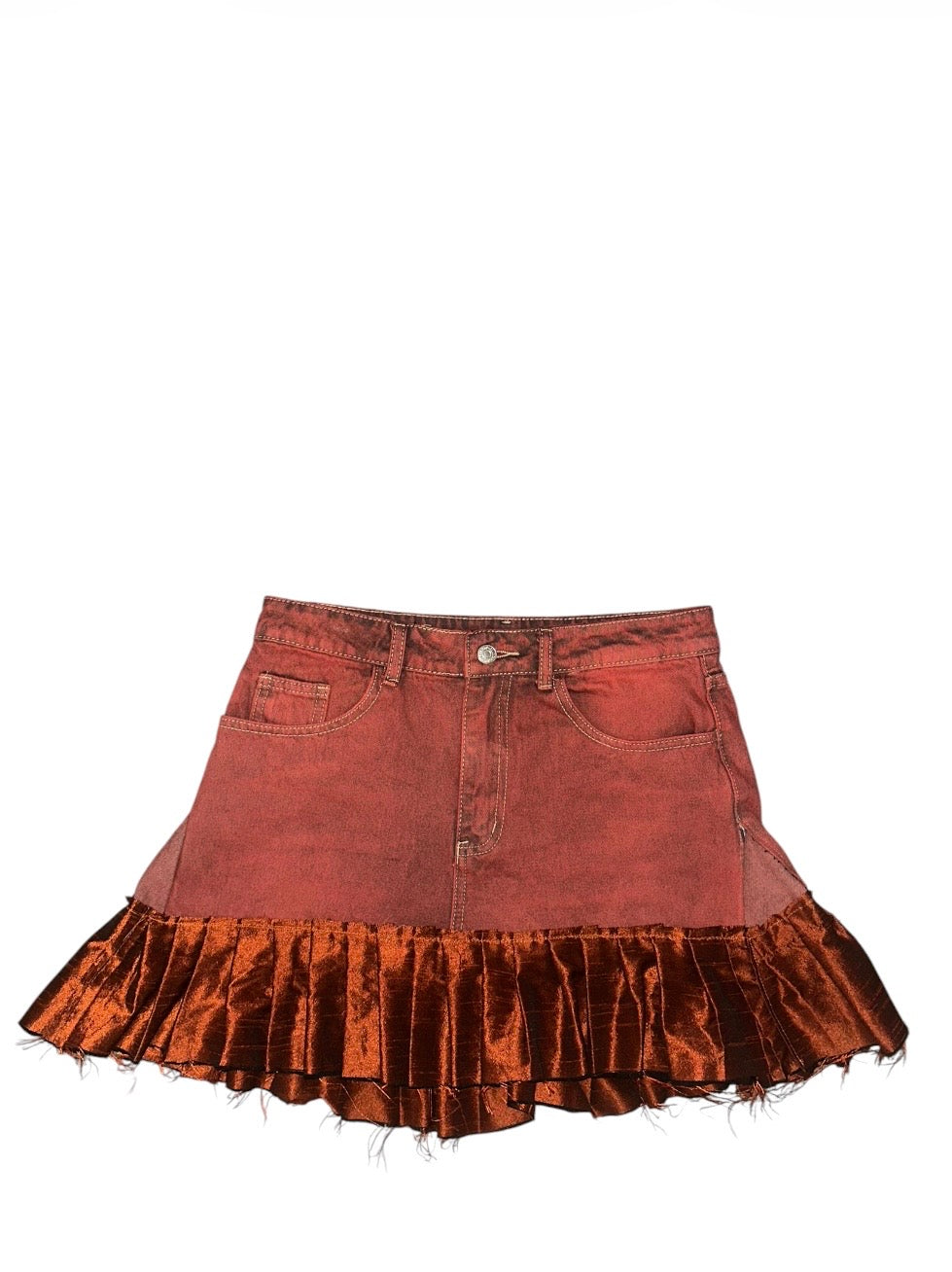 BURNT ORANGE RUFFLE SKIRT