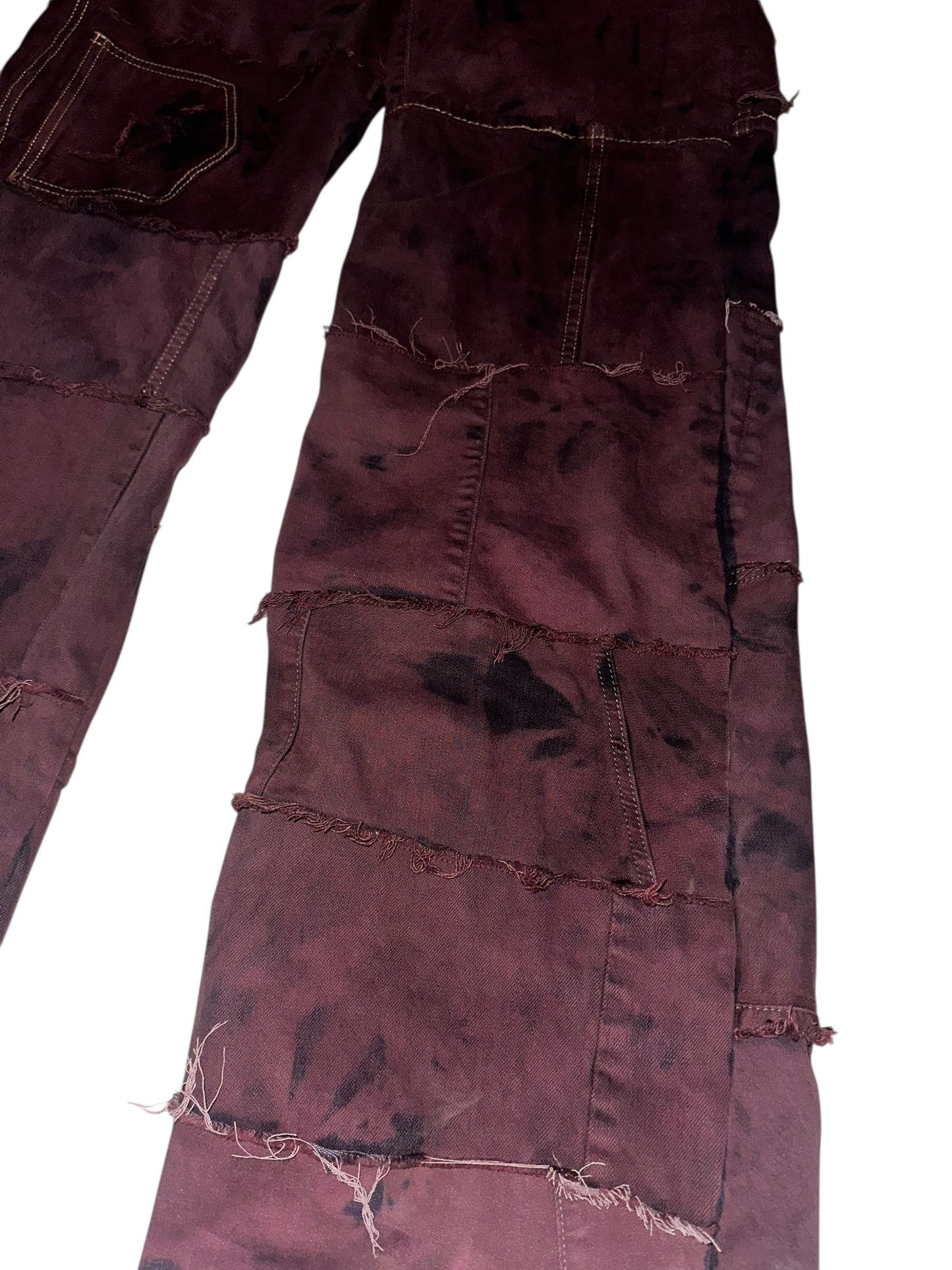 WINE PATCHWORK JEANS
