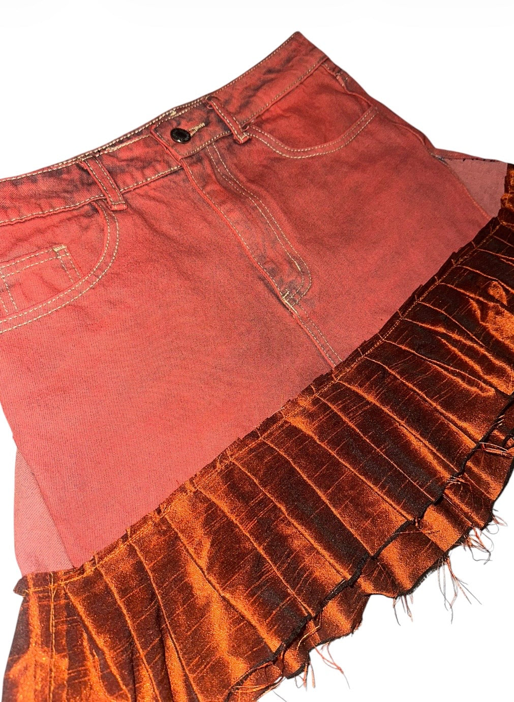 BURNT ORANGE RUFFLE SKIRT