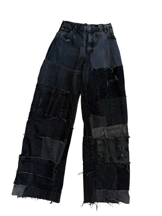 BLACK PATCHWORK JEANS