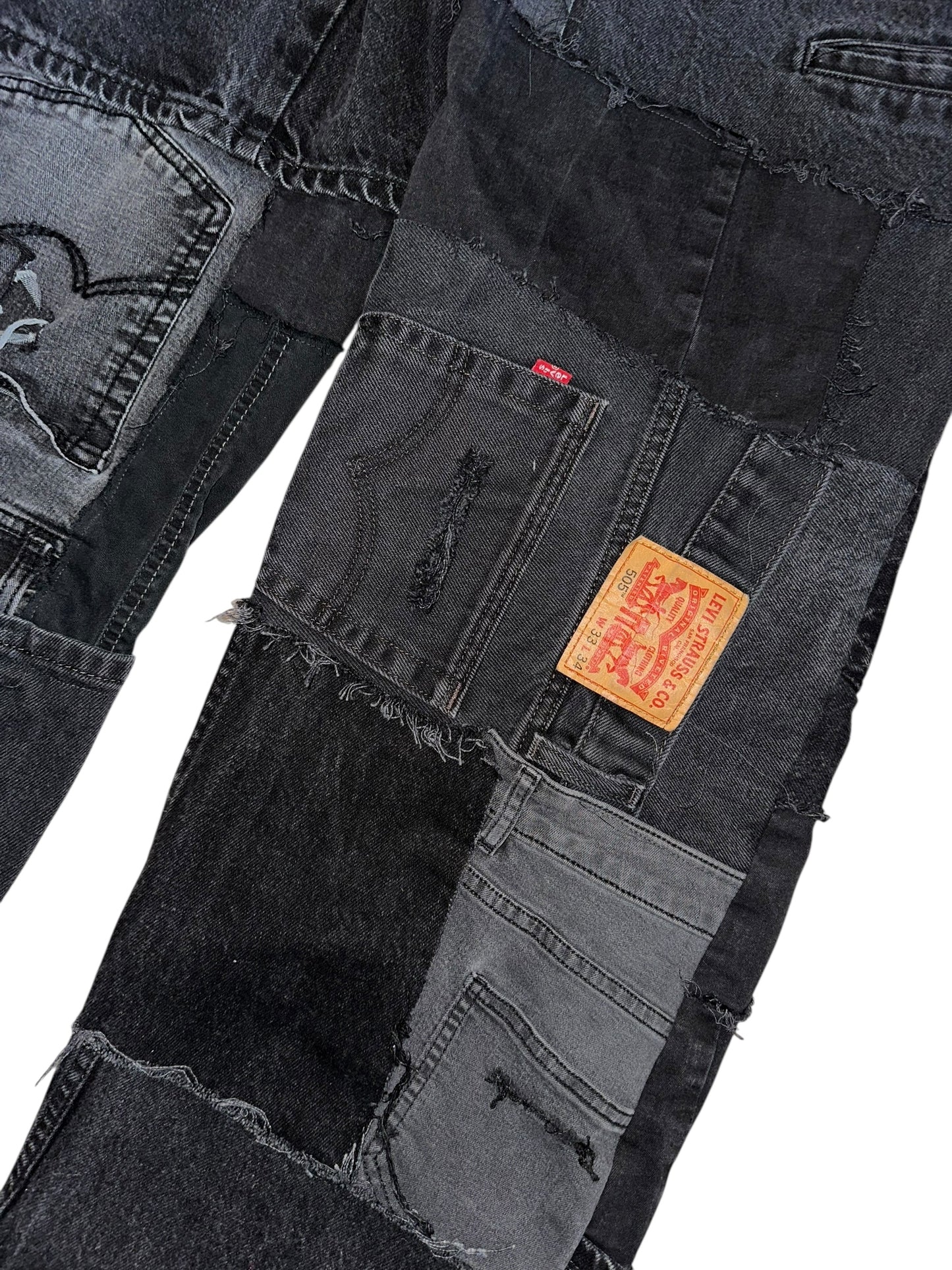BLACK PATCHWORK JEANS