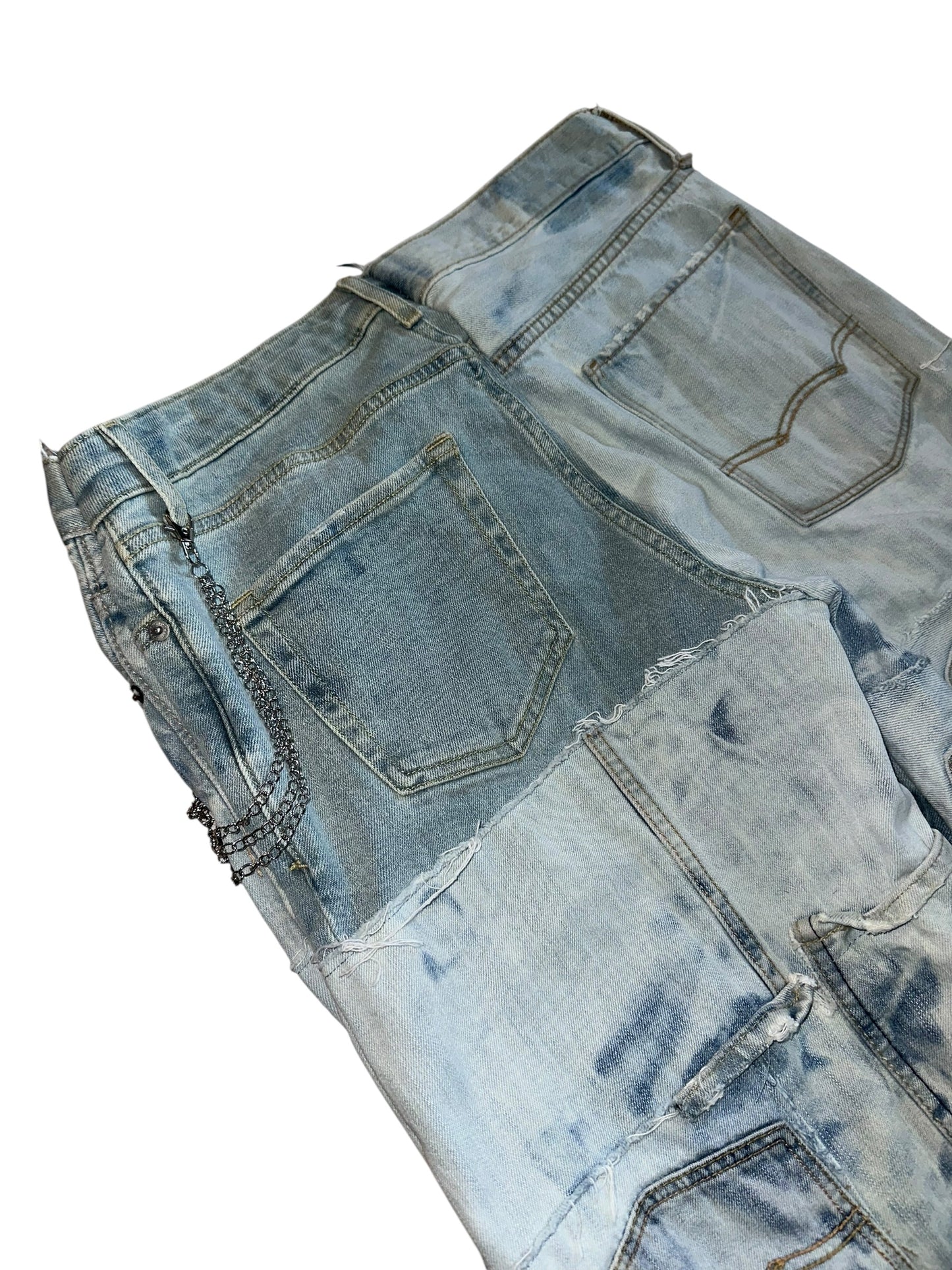 BLEACHED PATCHWORK JEANS