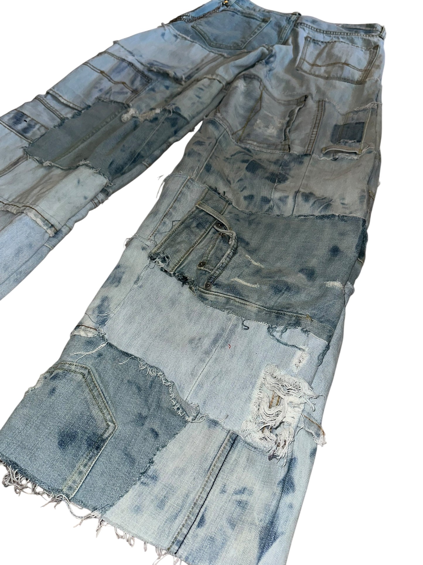 BLEACHED PATCHWORK JEANS