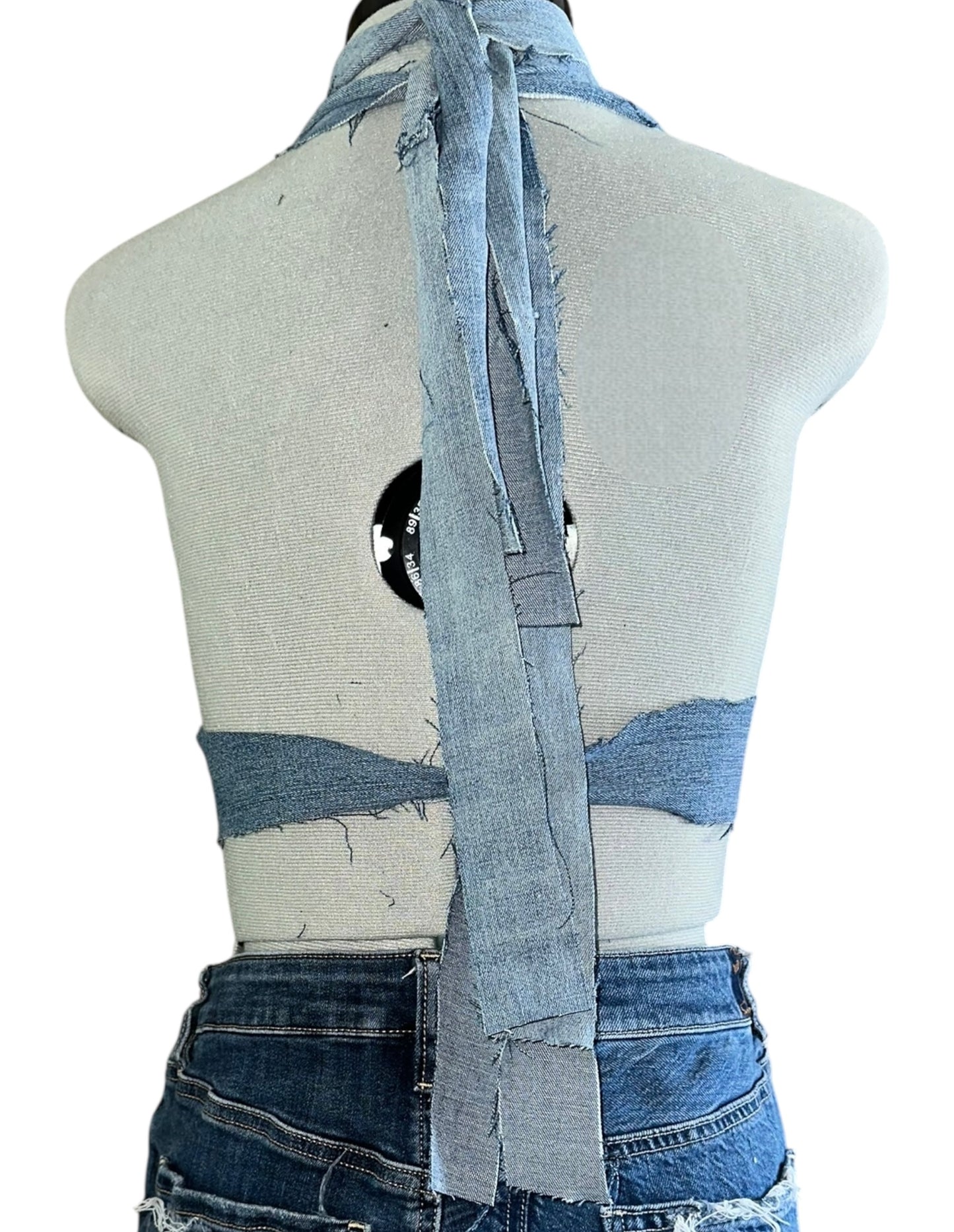 DENIM HALTER TOP