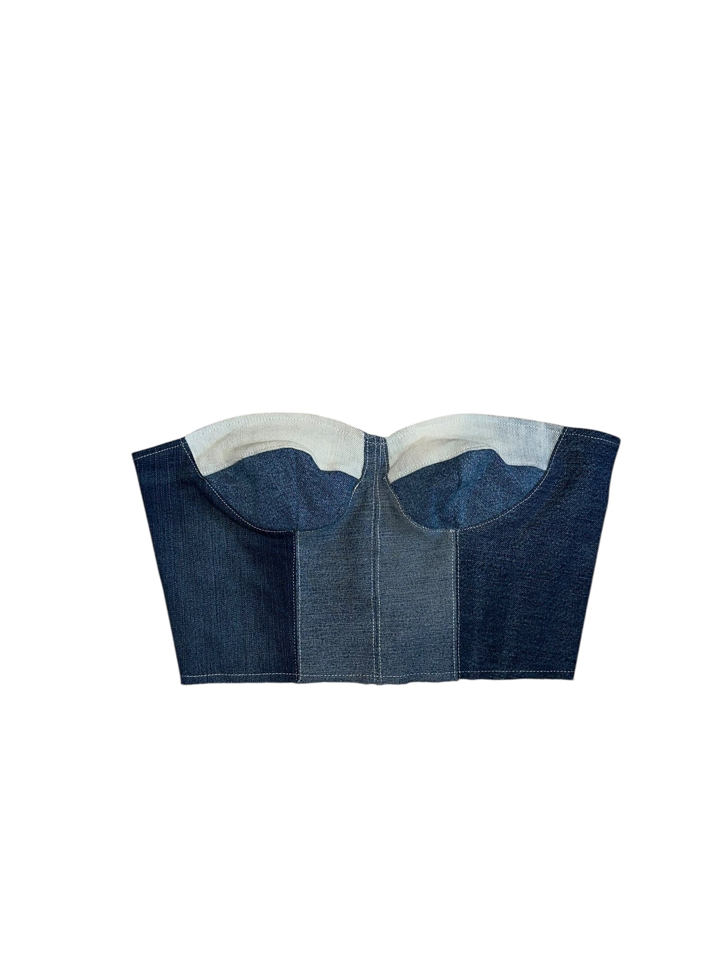 STRAPLESS DENIM CORSET