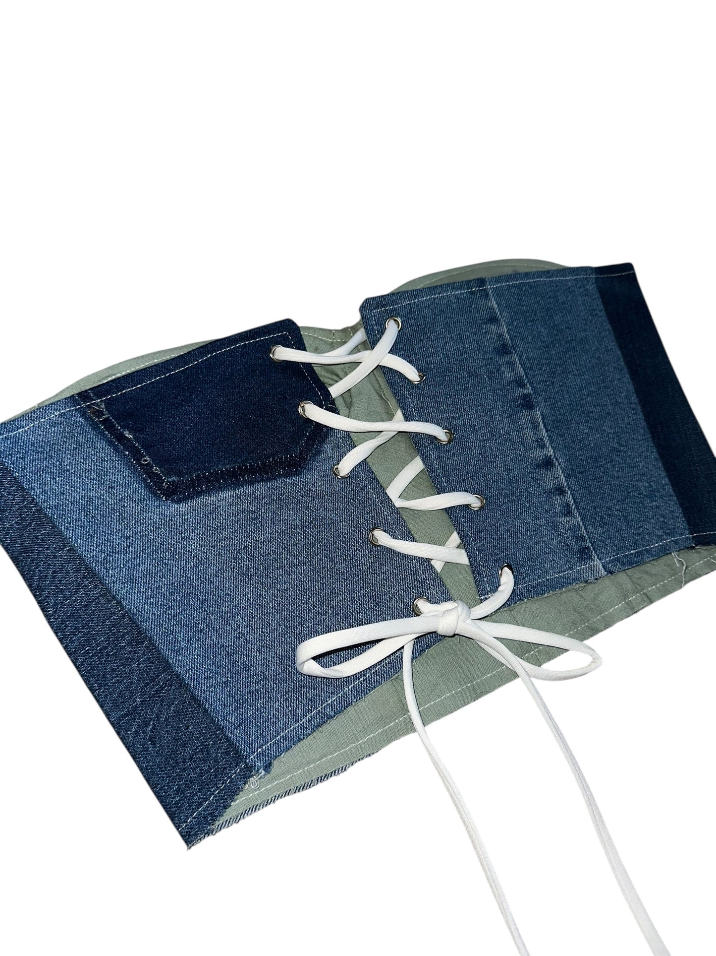 STRAPLESS DENIM CORSET