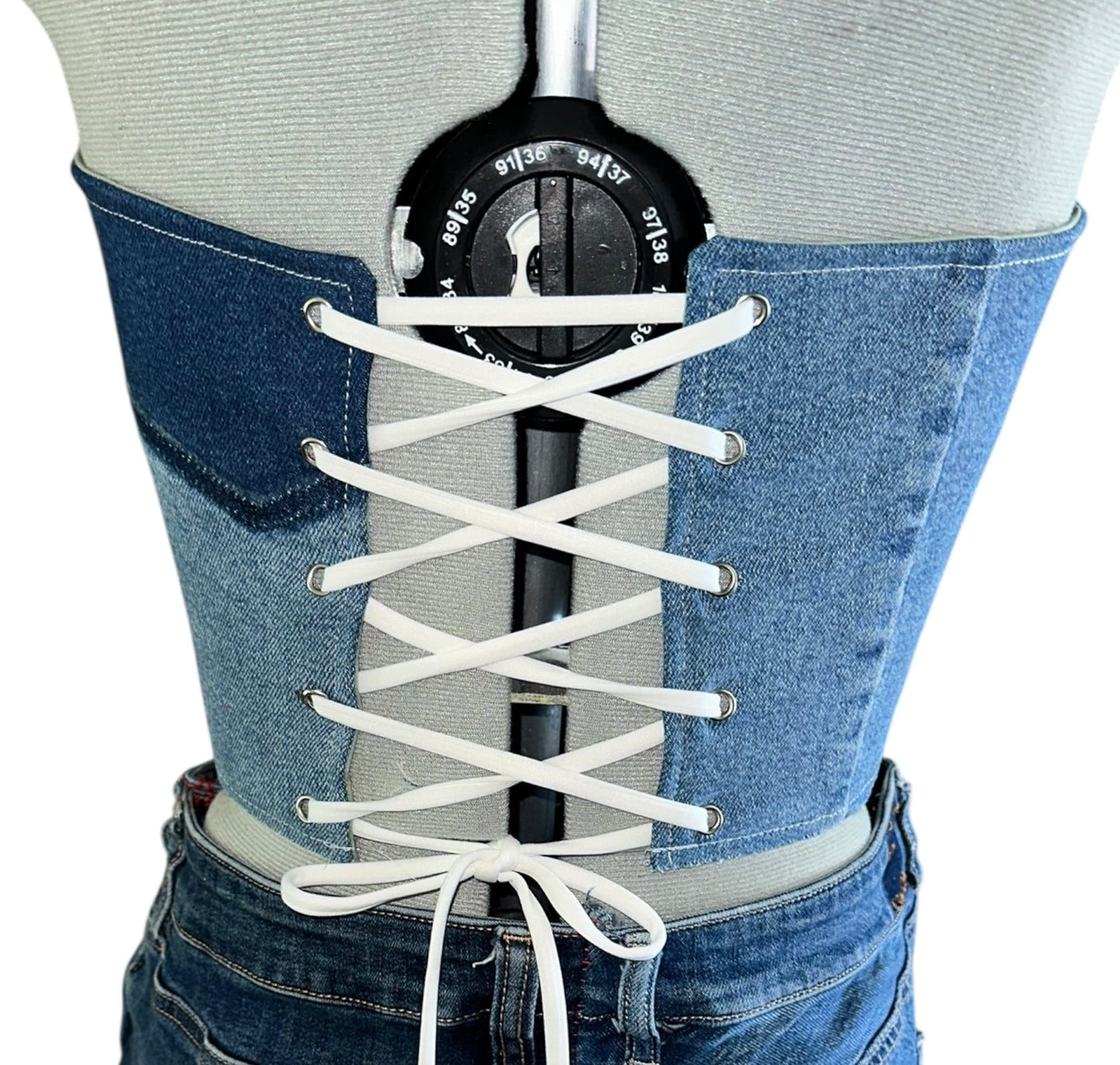 STRAPLESS DENIM CORSET