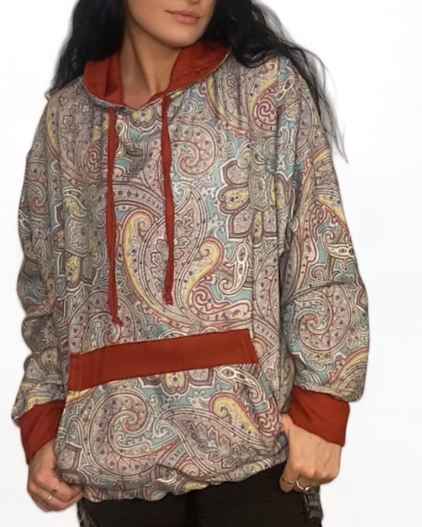 UPCYCLED PAISLEY HOODIE